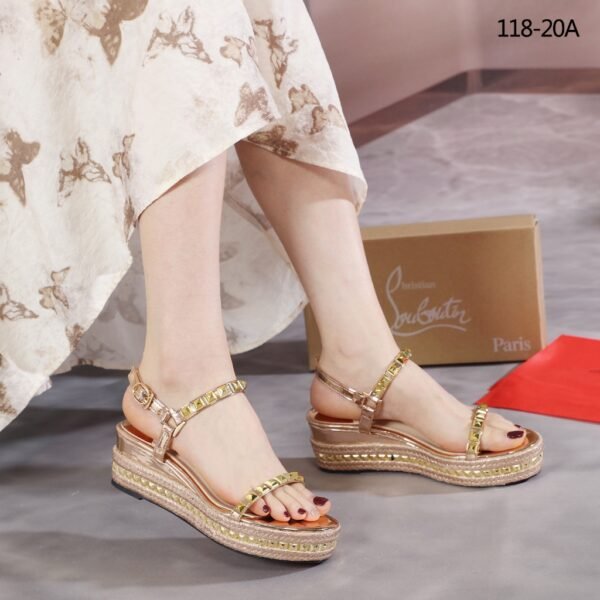 CHRISTIAN LOUBOUTIN 118-20A PYRACLOU WEDGES (V) - Gambar 5