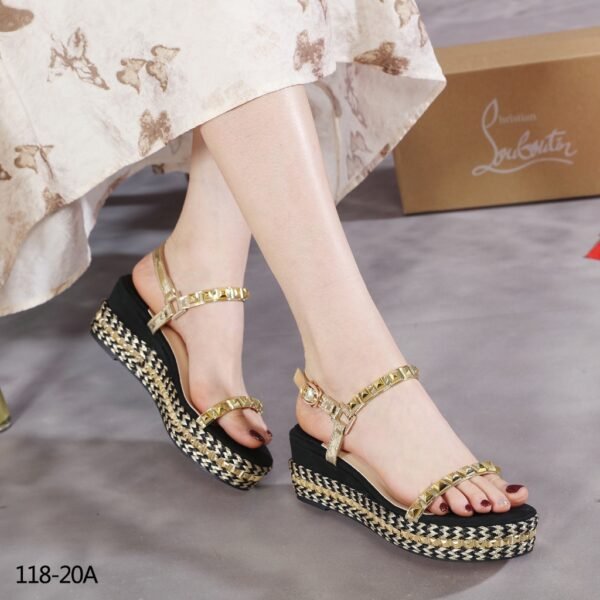 CHRISTIAN LOUBOUTIN 118-20A PYRACLOU WEDGES (V) - Gambar 7